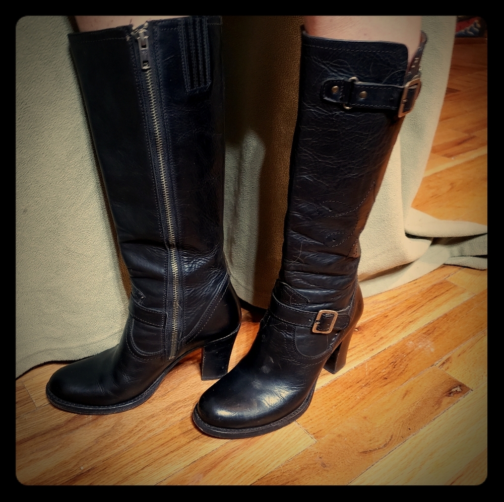 Frye Black LEATHER boots